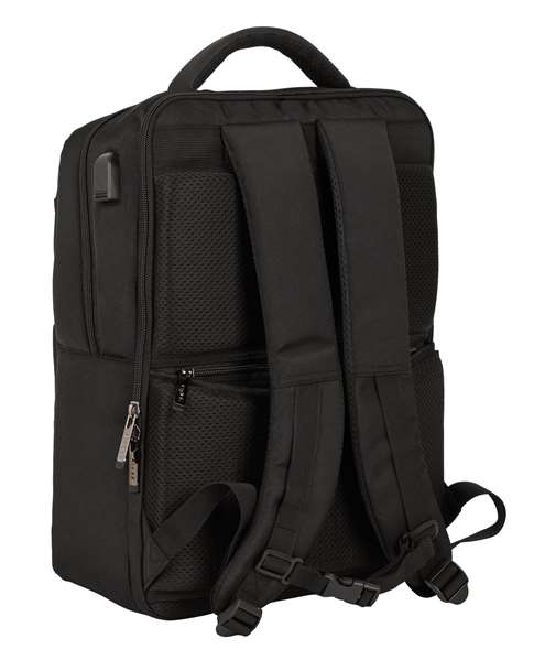 Safta Sac à dos portable 15,6 pouces avec chargeur USB, 2 compartiments, 31 x 44 x 13 cm, Noir