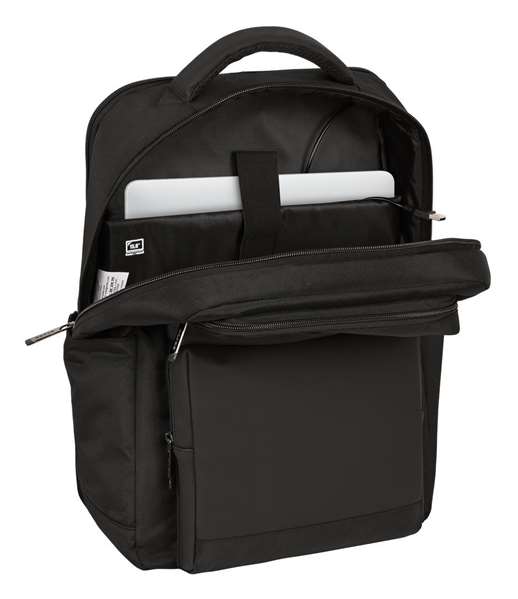 Safta Sac à dos portable 15,6 pouces avec chargeur USB, 2 compartiments, 31 x 44 x 13 cm, Noir