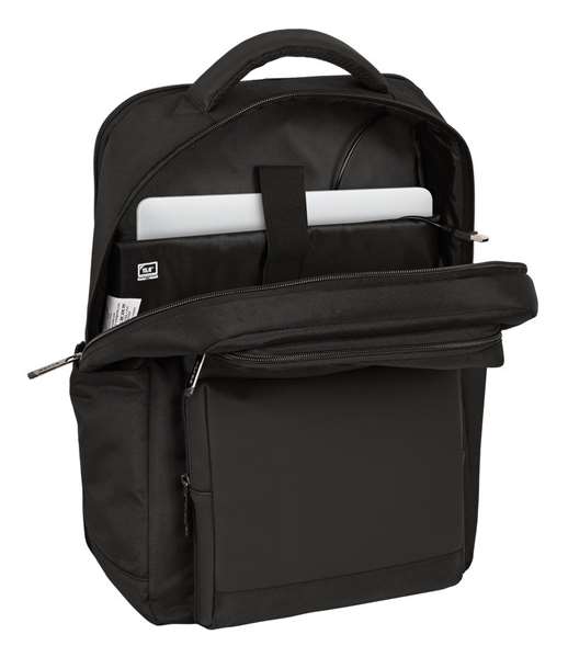Safta Sac à dos portable 15,6 pouces avec chargeur USB, 2 compartiments, 31 x 44 x 13 cm, Noir