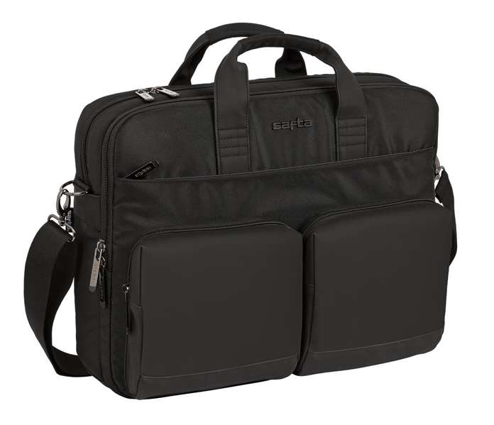 Safta Business - Malette portable pour ordinateur 15,6'' et tablette 10,6'' avec port USB, noir, 41 x 33 x 9 cm