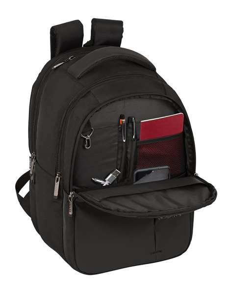 Safta Sacoche ordinateur portable 15.6 pouces, 14.1 pouces et tablette 9.7 pouces avec chargeur USB Business Black, 31 x 45 x 23 cm