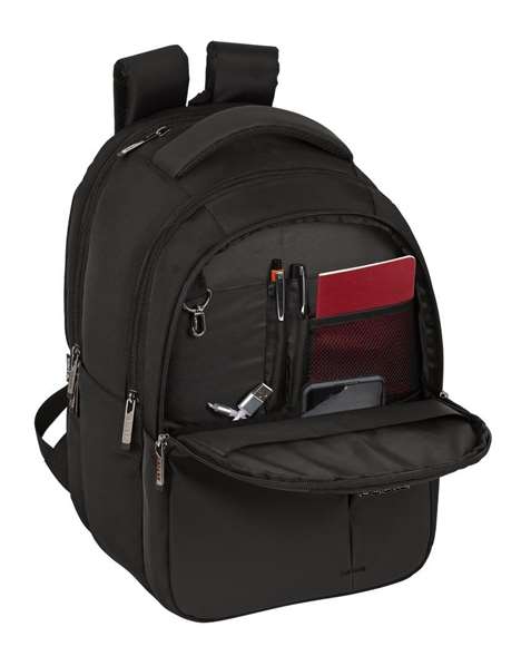 Safta Sacoche ordinateur portable 15.6 pouces, 14.1 pouces et tablette 9.7 pouces avec chargeur USB Business Black, 31 x 45 x 23 cm