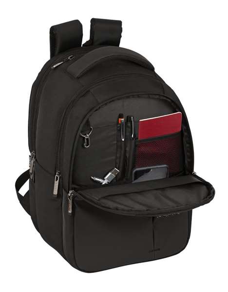Safta Sacoche ordinateur portable 15.6 pouces, 14.1 pouces et tablette 9.7 pouces avec chargeur USB Business Black, 31 x 45 x 23 cm
