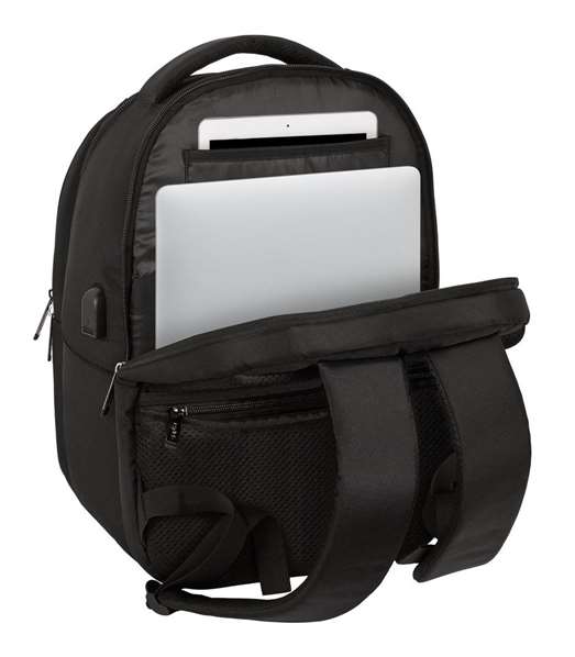 Safta Sacoche ordinateur portable 15.6 pouces, 14.1 pouces et tablette 9.7 pouces avec chargeur USB Business Black, 31 x 45 x 23 cm