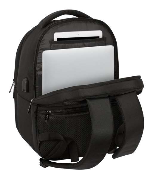 Safta Sacoche ordinateur portable 15.6 pouces, 14.1 pouces et tablette 9.7 pouces avec chargeur USB Business Black, 31 x 45 x 23 cm