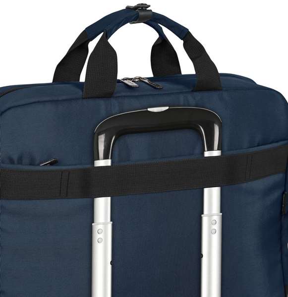 Safta Maletin Business Dark Blue, Sacoche Ordinateur 15,6 Pouces et Tablet avec USB, 41 x 33 x 9 cm, Nylon 900D et Cuir PVC
