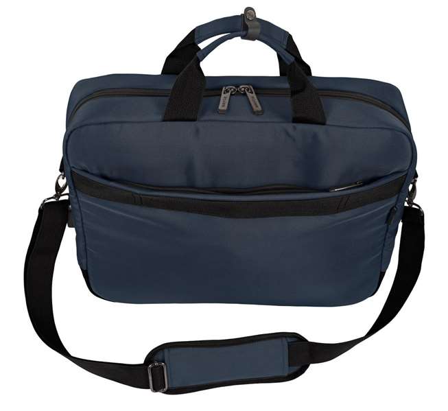 Safta Maletin Business Dark Blue, Sacoche Ordinateur 15,6 Pouces et Tablet avec USB, 41 x 33 x 9 cm, Nylon 900D et Cuir PVC