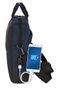 Safta Maletin Business Dark Blue, Sacoche Ordinateur 15,6 Pouces et Tablet avec USB, 41 x 33 x 9 cm, Nylon 900D et Cuir PVC