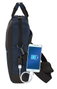 Safta Maletin Business Dark Blue, Sacoche Ordinateur 15,6 Pouces et Tablet avec USB, 41 x 33 x 9 cm, Nylon 900D et Cuir PVC