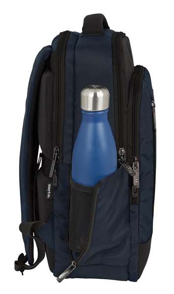Safta Sac à dos portable 15,6" pour PC et tablette avec port USB et charge intégrée, Dark Blue, 29x44x15 cm, tissu nylon 900D
