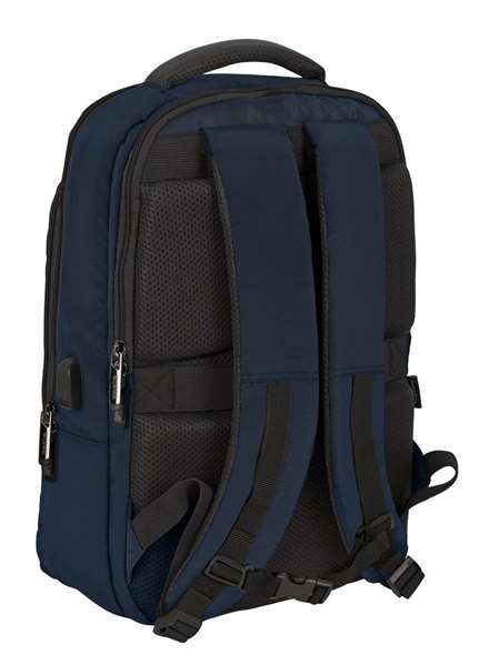 Safta Sac à dos portable 15,6" pour PC et tablette avec port USB et charge intégrée, Dark Blue, 29x44x15 cm, tissu nylon 900D