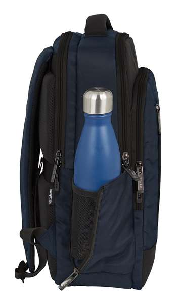 Safta Sac à dos portable 15,6" pour PC et tablette avec port USB et charge intégrée, Dark Blue, 29x44x15 cm, tissu nylon 900D