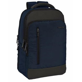 Safta Sac à dos portable 15,6" pour PC et tablette avec port USB et charge intégrée, Dark Blue, 29x44x15 cm, tissu nylon 900D