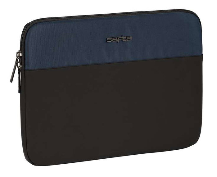 Safta Business Housse d'ordinateur portable 14 pouces, Nylon 900D et similicuir PVC, 34x25x2 cm, Bleu foncé