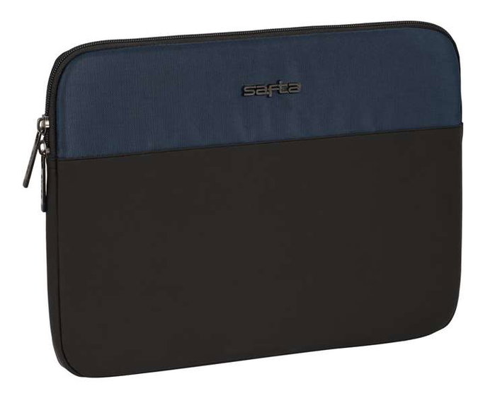 Safta Business Housse d'ordinateur portable 14 pouces, Nylon 900D et similicuir PVC, 34x25x2 cm, Bleu foncé