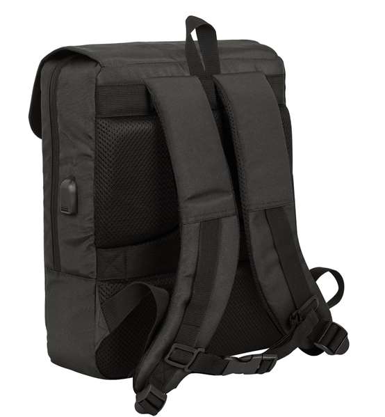Safta Business Grey Sac à dos Portable 13,3" avec Port de Charge USB, 29 x 39 x 12 cm, en Nylon et Cuir PVC