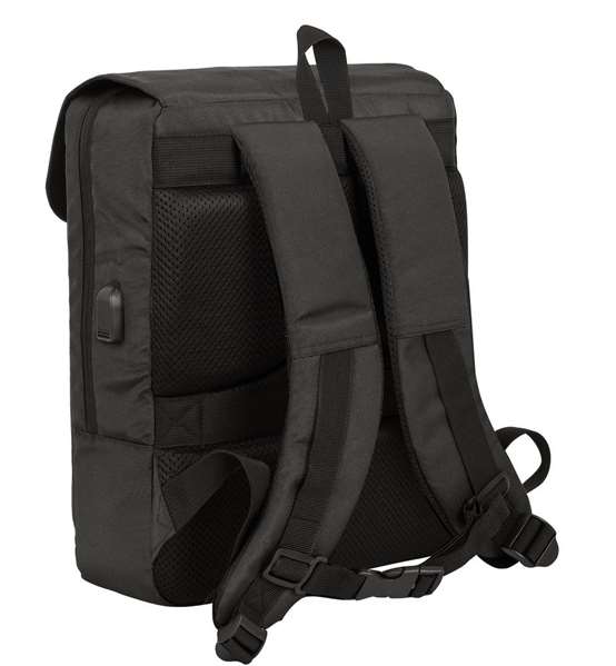 Safta Business Grey Sac à dos Portable 13,3" avec Port de Charge USB, 29 x 39 x 12 cm, en Nylon et Cuir PVC