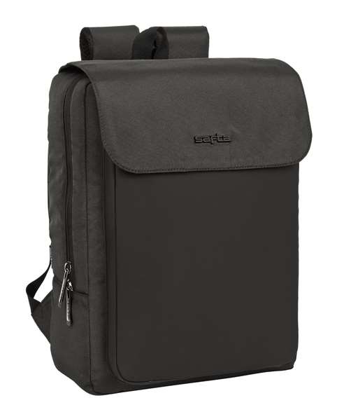 Safta Business Grey Sac à dos Portable 13,3" avec Port de Charge USB, 29 x 39 x 12 cm, en Nylon et Cuir PVC