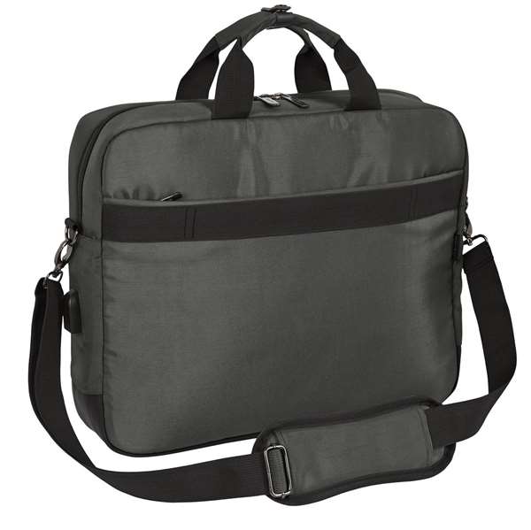 Safta Business - Mallette ordinateur portable 15,6 pouces et tablette en nylon 900D cuir PVC, gris, 41 x 33 x 9 cm, avec USB