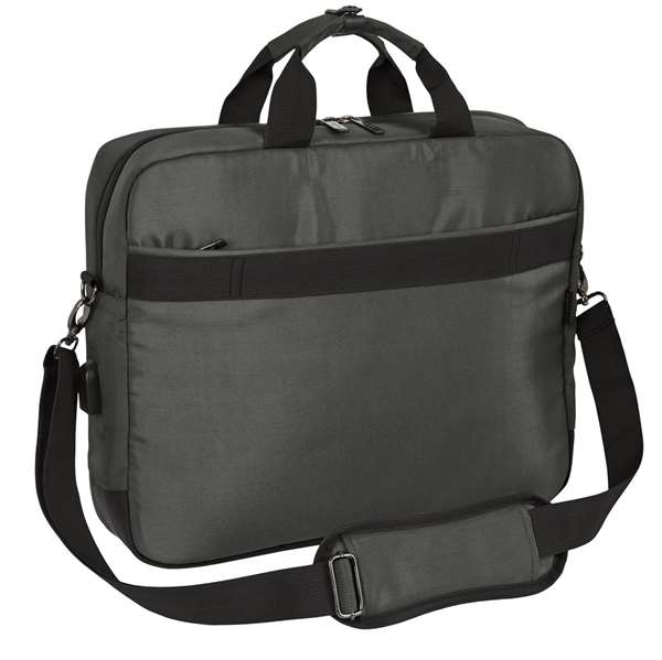 Safta Business - Mallette ordinateur portable 15,6 pouces et tablette en nylon 900D cuir PVC, gris, 41 x 33 x 9 cm, avec USB