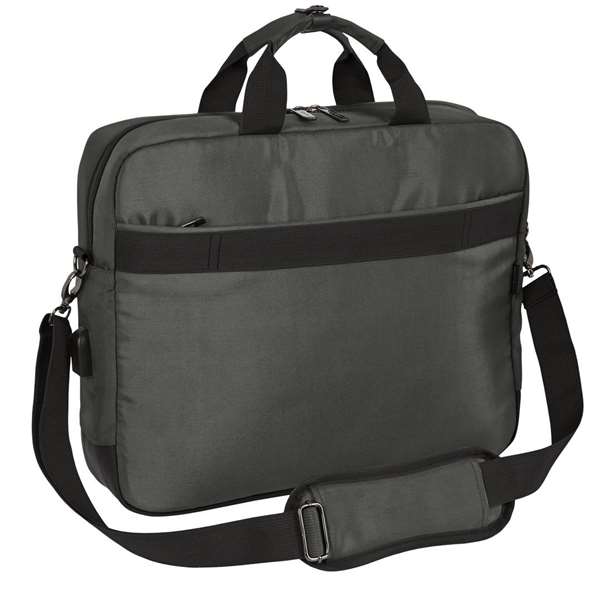 Safta Business - Mallette ordinateur portable 15,6 pouces et tablette en nylon 900D cuir PVC, gris, 41 x 33 x 9 cm, avec USB
