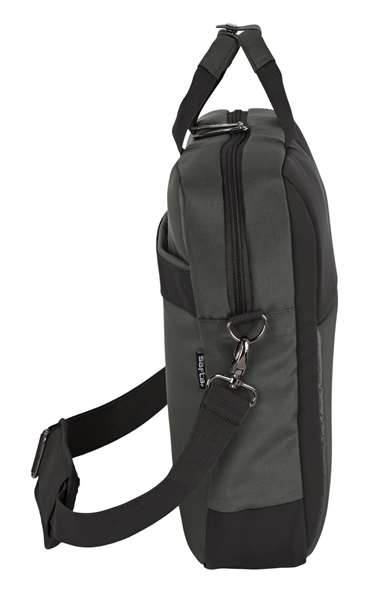 Safta Business - Mallette ordinateur portable 15,6 pouces et tablette en nylon 900D cuir PVC, gris, 41 x 33 x 9 cm, avec USB