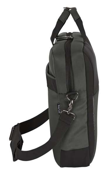 Safta Business - Mallette ordinateur portable 15,6 pouces et tablette en nylon 900D cuir PVC, gris, 41 x 33 x 9 cm, avec USB