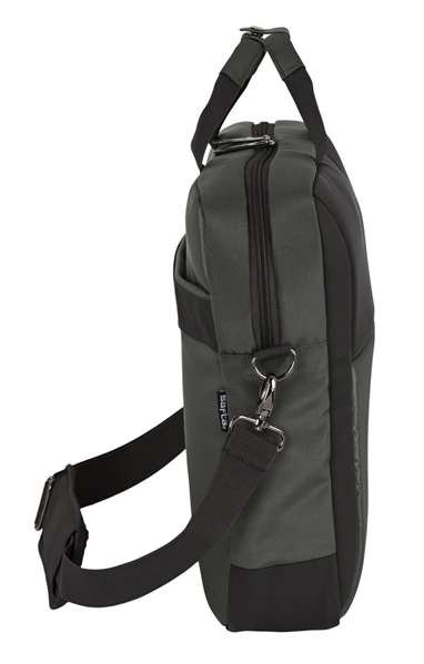 Safta Business - Mallette ordinateur portable 15,6 pouces et tablette en nylon 900D cuir PVC, gris, 41 x 33 x 9 cm, avec USB