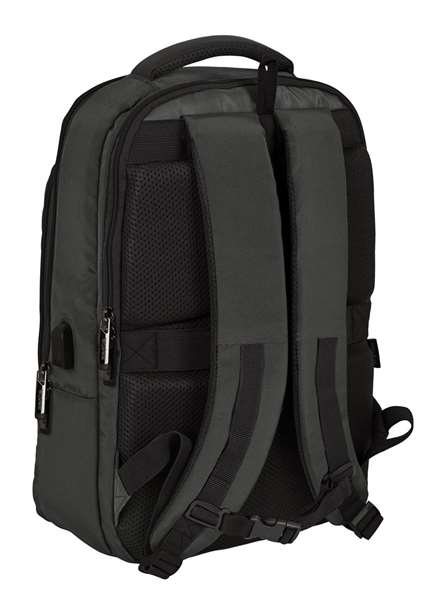 Safta Safta Business Sac à dos portable ordinateur 15,6" + tablette + USB, gris, 29x44x15 cm, nylon 900D et similicuir PVC, REACH