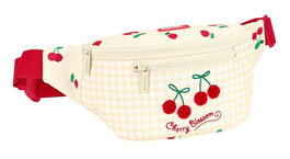 Safta Riñonera Cherry - Sac banane pour enfant 36 mois+, dimensions 23x12x9 cm, 300D polyester, couleur beige