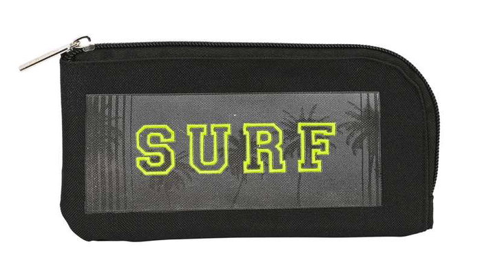Safta Planche de rangement plate "Surf" 23 cm x 11 cm x 1 cm, polyester 600D, âge minimum 3 ans, couleur noire Safta Planche de rangement plate "Surf" 23 cm x 11 cm x 1 cm, polyester 600D, âge minimum 3 ans, couleur noire