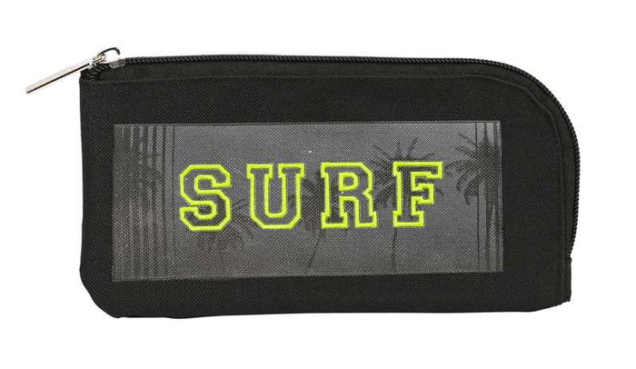 Safta Planche de rangement plate "Surf" 23 cm x 11 cm x 1 cm, polyester 600D, âge minimum 3 ans, couleur noire Safta Planche de rangement plate "Surf" 23 cm x 11 cm x 1 cm, polyester 600D, âge minimum 3 ans, couleur noire
