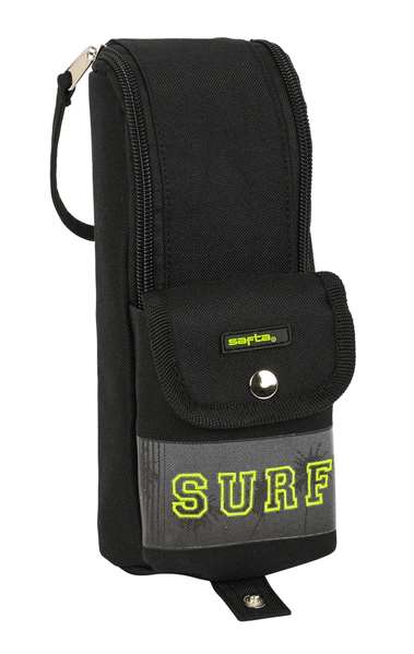 Safta Portatodo avec anse "Surf" 6x21x6cm - Sac de rangement en polyester 600D, couleur noire, pour enfants à partir de 3 ans Safta Portatodo avec anse "Surf" 6x21x6cm - Sac de rangement en polyester 600D, couleur noire, pour enfants à partir de 3 ans