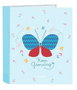 Safta Carpeta Blackfit8 Mariposa - Classeur avec 4 anneaux 35mm, dos large, polyester 300D, dimensions 27x33x6cm