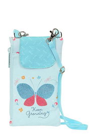 Safta Blackfit8 Portefeuille Portable "Mariposa" 10x19 cm, Polyester 300D REACH, Bleu Clair