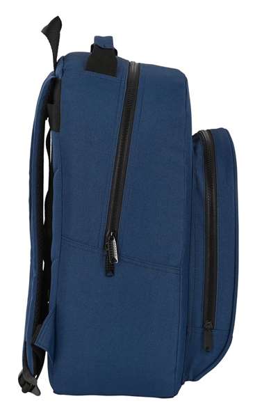 Safta Mochila adapt.carro reciclado blackfit8 "Urban" 32x42x15cm - Sac à dos adaptable au chariot, polyester recyclé 600D et nylon, noir et bleu marine