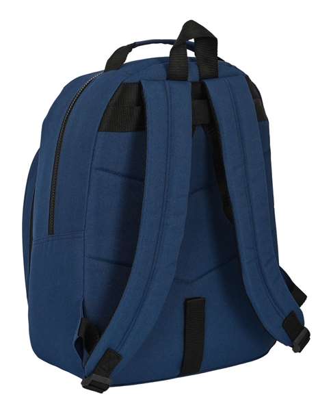 Safta Mochila adapt.carro reciclado blackfit8 "Urban" 32x42x15cm - Sac à dos adaptable au chariot, polyester recyclé 600D et nylon, noir et bleu marine