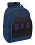 Safta Mochila adapt.carro reciclado blackfit8 "Urban" 32x42x15cm - Sac à dos adaptable au chariot, polyester recyclé 600D et nylon, noir et bleu marine