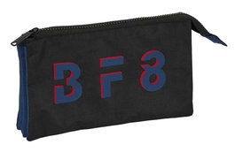 Safta Blackfit8 Porte-tout triple recyclé Urban, polyester 600D et nylon, dimensions 22x12x3 cm, couleur noir et bleu marine