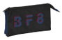 Safta Blackfit8 Porte-tout triple recyclé Urban, polyester 600D et nylon, dimensions 22x12x3 cm, couleur noir et bleu marine