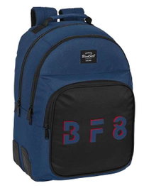 Safta Blackfit8 Mochila double adaptable au chariot recyclée "Urban", Polyester 600D + Nylon, Noir et bleu marine, 32 x 42 x 15 cm