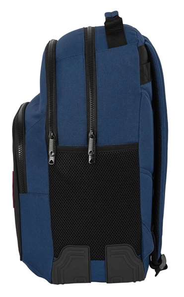 Safta Blackfit8 Mochila double adaptable au chariot recyclée "Urban", Polyester 600D + Nylon, Noir et bleu marine, 32 x 42 x 15 cm