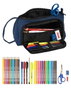 Safta Blackfit8 Porte-documents avec poche déployable complet recyclé 'Urban' en polyester 600D et nylon - Noir et marine - 20x11x8,5 cm