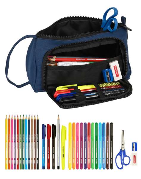 Safta Blackfit8 Porte-documents avec poche déployable complet recyclé 'Urban' en polyester 600D et nylon - Noir et marine - 20x11x8,5 cm