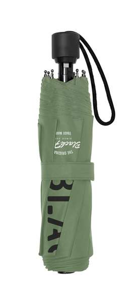 Safta Parapluie Pliable Manuel Noir ou Vert Militaire 48 cm, Tissu Polyester 600D, Modèles Gradient Surtis, Réf. Blackfit8 48xxcm