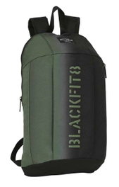 Safta Mini Mochila Blackfit8 "Gradient" - Mochila verticale à fermeture éclair recyclée, 22 x 39 x 10 cm, Noire