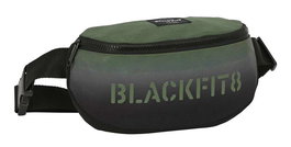 Safta Riñonera recicable Blackfit8 "Gradient" - Sac banane recyclable 23x14x9cm - Polyester 600D REACH - Noire et verte militaire