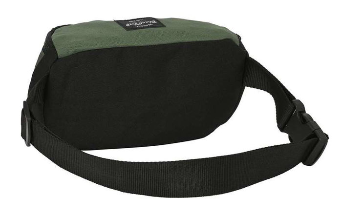 Safta Riñonera recicable Blackfit8 "Gradient" - Sac banane recyclable 23x14x9cm - Polyester 600D REACH - Noire et verte militaire
