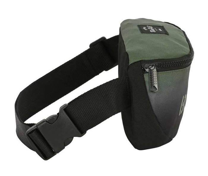 Safta Riñonera recicable Blackfit8 "Gradient" - Sac banane recyclable 23x14x9cm - Polyester 600D REACH - Noire et verte militaire