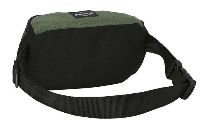 Safta Riñonera recicable Blackfit8 "Gradient" - Sac banane recyclable 23x14x9cm - Polyester 600D REACH - Noire et verte militaire
